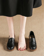 Thick low heels round toes Versatile Loafers