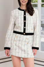 Ensemble veste cardigan boutonnée et short avec pochette d'album