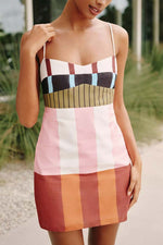 Strappy Geometric Print Midi Dress