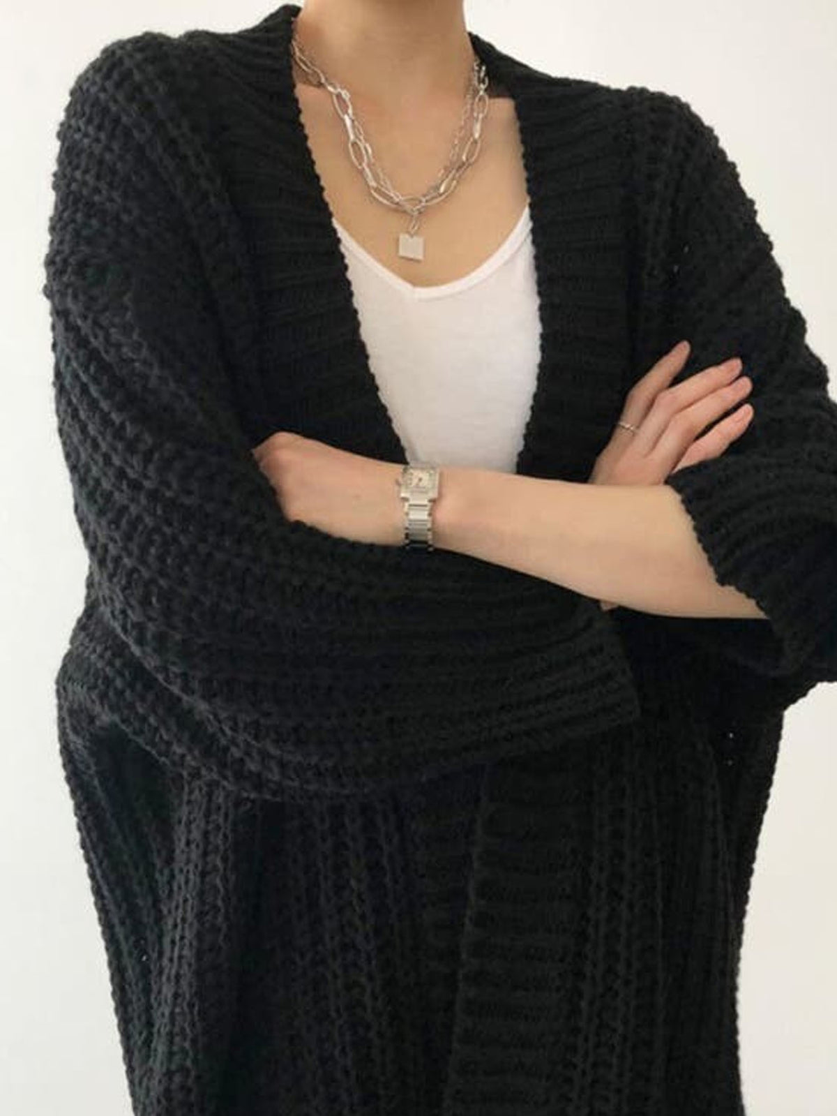 Rainy Day Refuge chunky knit long cardigan