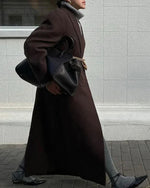 Central Park Avenue Double-breasted long trench coat