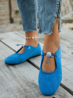 Suede soft-soled shallow-cut loafers