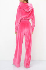 Street Minimalism Fleece hooded sweatshirt and sweatpants two-piece set