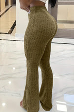 Tight-fitting stretchy high-waisted flared yoga leggings