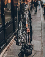 Party-Cardigan mit Pailletten und Dreiviertelärmeln