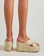 Thick Jute Rope Woven Espadrille Wedges Slippers