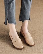 Thick low heels round toes Versatile Loafers