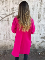 Einfarbige Jacke mit Reißverschluss und Kapuze