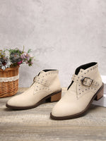 Austrian Alpine studded low block heel Chelsea boots