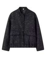 Aspen Gold Sequined stand-up collar jacket