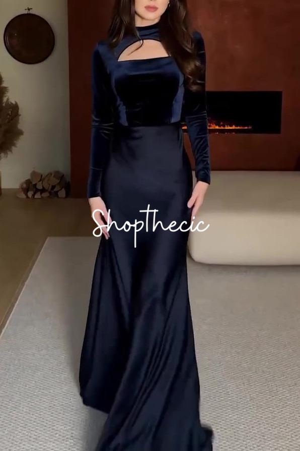 Aural Silhouette Fitted satin evening gown