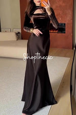 Aural Silhouette Fitted satin evening gown