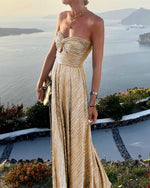 Strapless Shiny Dramatic Party Dress