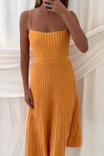 Strapless Fitted High-Waist Knit Pleated Dress
