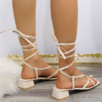 Square open toe strappy square heel Roman sandals