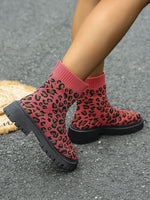 Under the Neon Leopard knitted sock boots