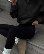 Warm Sherpa Half-Zip Stand Collar Sweatshirt