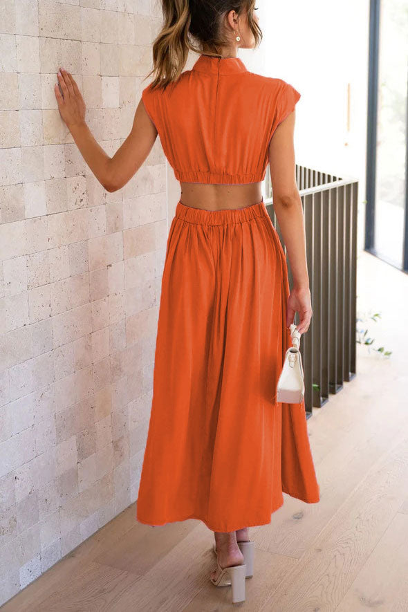 Robe mi-longue de vacances à poches et découpes Light of My Life