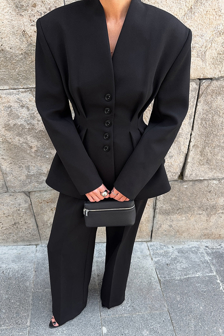 Amsterdam CanalSingle-breasted waisted suit and trousers two-piece suit