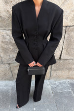 Amsterdam CanalSingle-breasted waisted suit and trousers two-piece suit