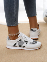 Ribbed Sole Camouflage Lace-up Casual Sneakers