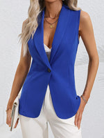 Ärmellose Weste in Slim Fit mit einem Knopf, einfarbig