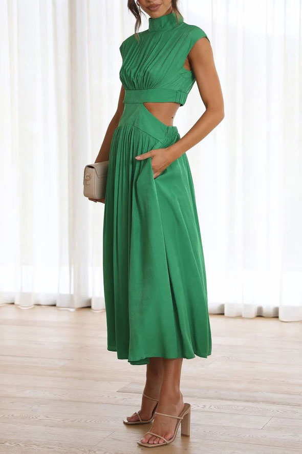 Robe mi-longue de vacances à poches et découpes Light of My Life