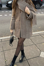 London Wanderer Houndstooth Scarf Tweed Coat
