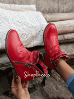 Flat pointed-toe rubbed-color side zipper Chelsea boots - Classic Restock