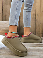 Low-top fleece lining slip-on snow boots