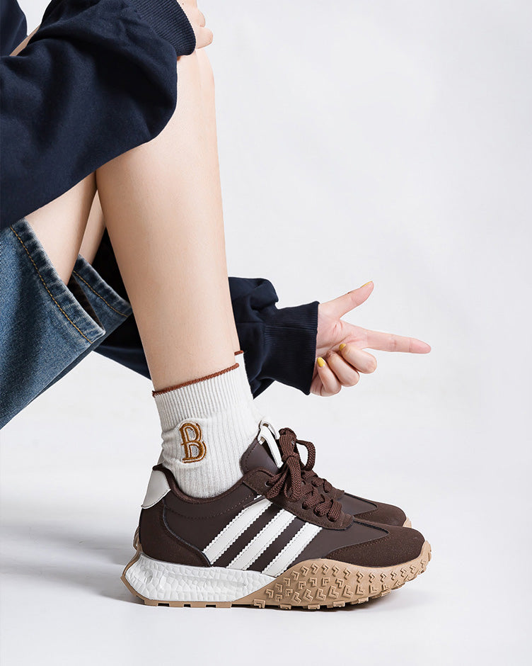 Foam Sole Hidden WedgeRetro Running Sneakers