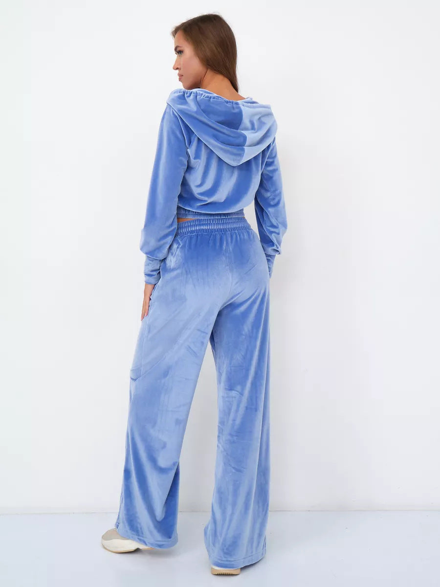 Street Minimalism Fleece hooded sweatshirt and sweatpants two-piece set