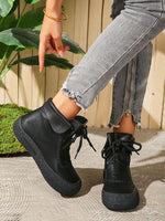 Autumn Sigh Retro Platform Lace-up Ankle Boots