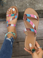 Chaussons plats à brides colorées