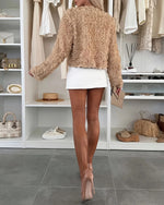 Spring Garden Round Neck Floral Cropped Jacket