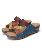 Pantoufles épissées multicolores rétro