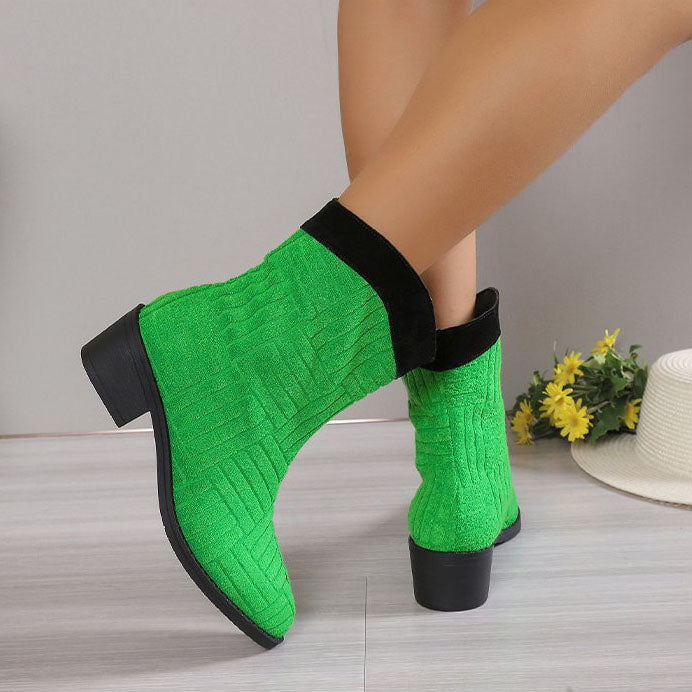 Botas de pelúcia coloridas de cano médio