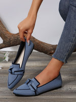 Slip-ons plats respirants à bout pointu avec nœud Flyknit