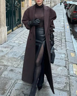 Central Park Avenue Double-breasted long trench coat