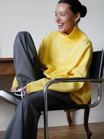 Cozy Solid color turtleneck knitted pullover loose sweater