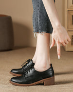 Glossy leather upper lace up oxford shoes