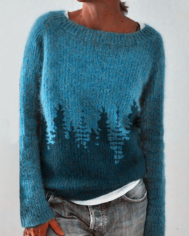 Pullover mit Waldmuster