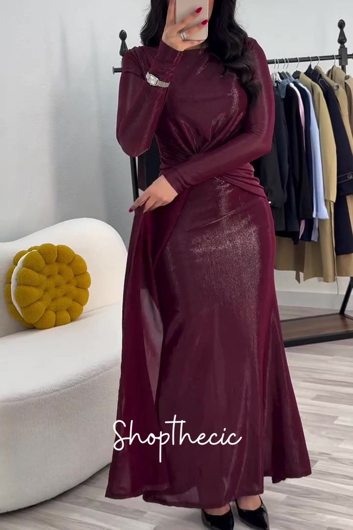 Timeless Aura Waist-cinching Layered long Dress