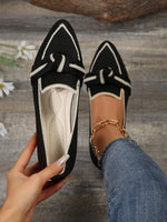 Slip-ons plats respirants à bout pointu avec nœud Flyknit