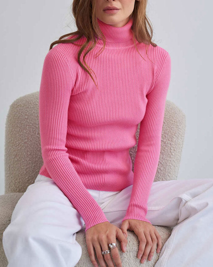 Versatile Essential Turtleneck Knitted Sweater