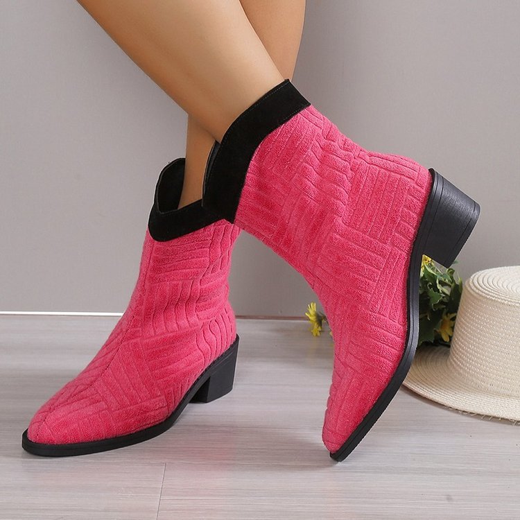 Botas de pelúcia coloridas de cano médio