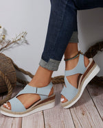 Flat Platform Peep Toe Woven Sandals