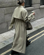 Norwegian Fjord Long woolen trench coat