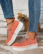 Shimmering Silver Lace-up Tongue Textile Athletic Shoes