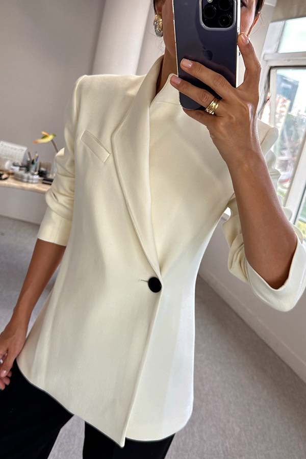 Veste de costume ample à manches longues et à un seul bouton au design chic